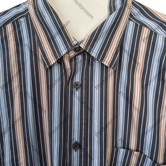 Bugatchi Mens Button Down Shirt XL Long Sleeve Striped - 100% Cotton - Picture 3 of 6